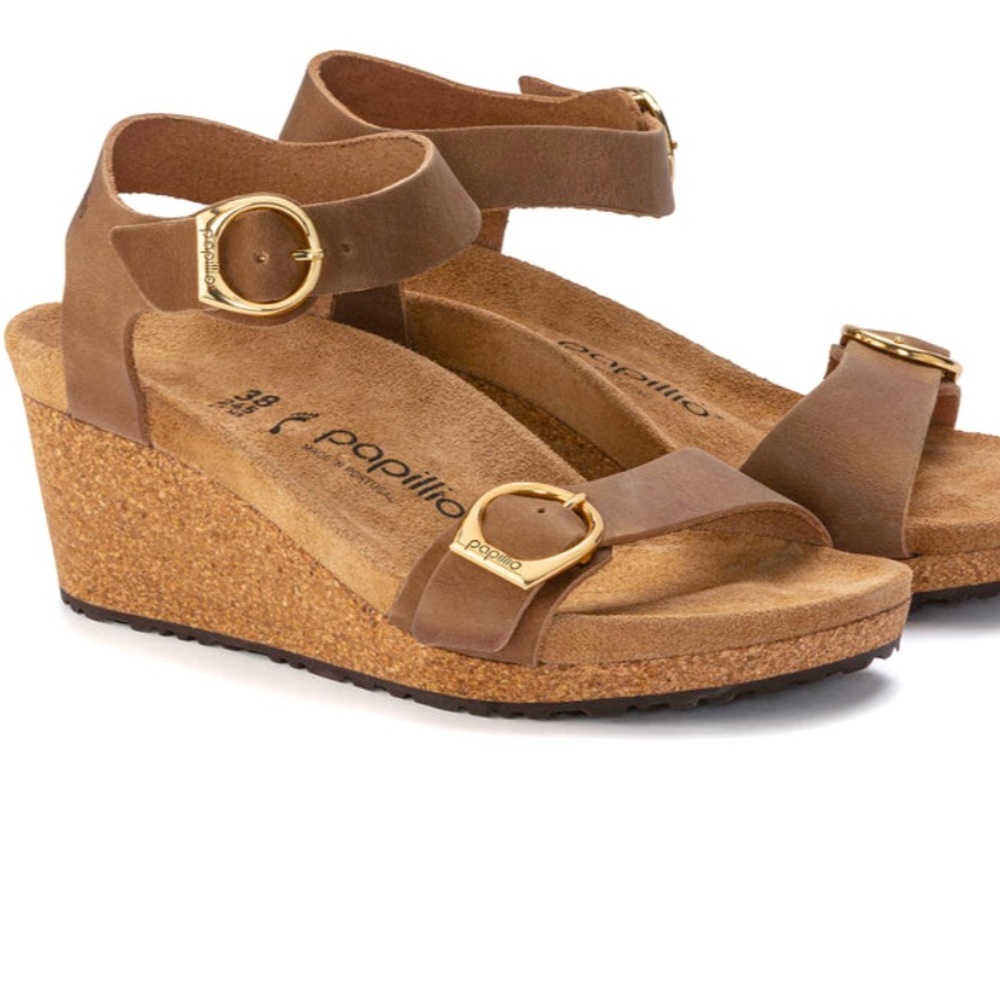 Birkenstock Cognac Soley Ring-Buckle
Oiled Leather Size 38